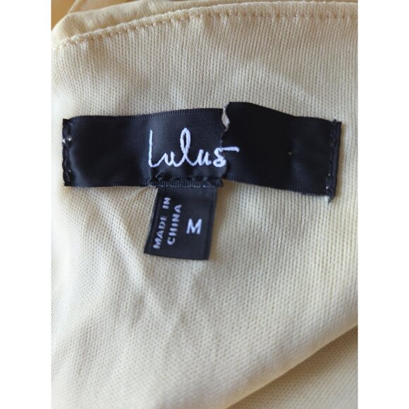 Lulu's Sleek Essence Yellow Halter Neck Satin Mini Dress Medium - Picture 8 of 10